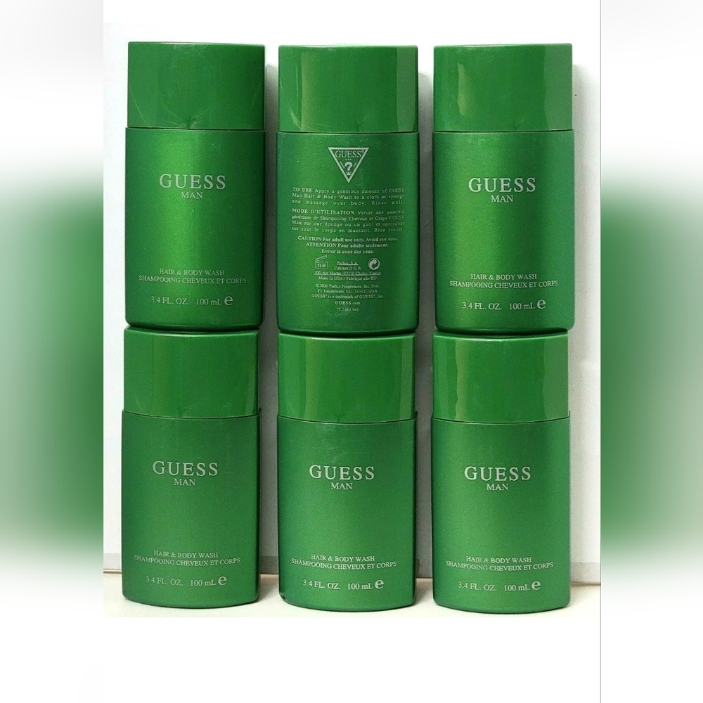6 packs Guess Man Hair & Body Wash 3.4 fl oz / 100 ml by GUESS Discontinued